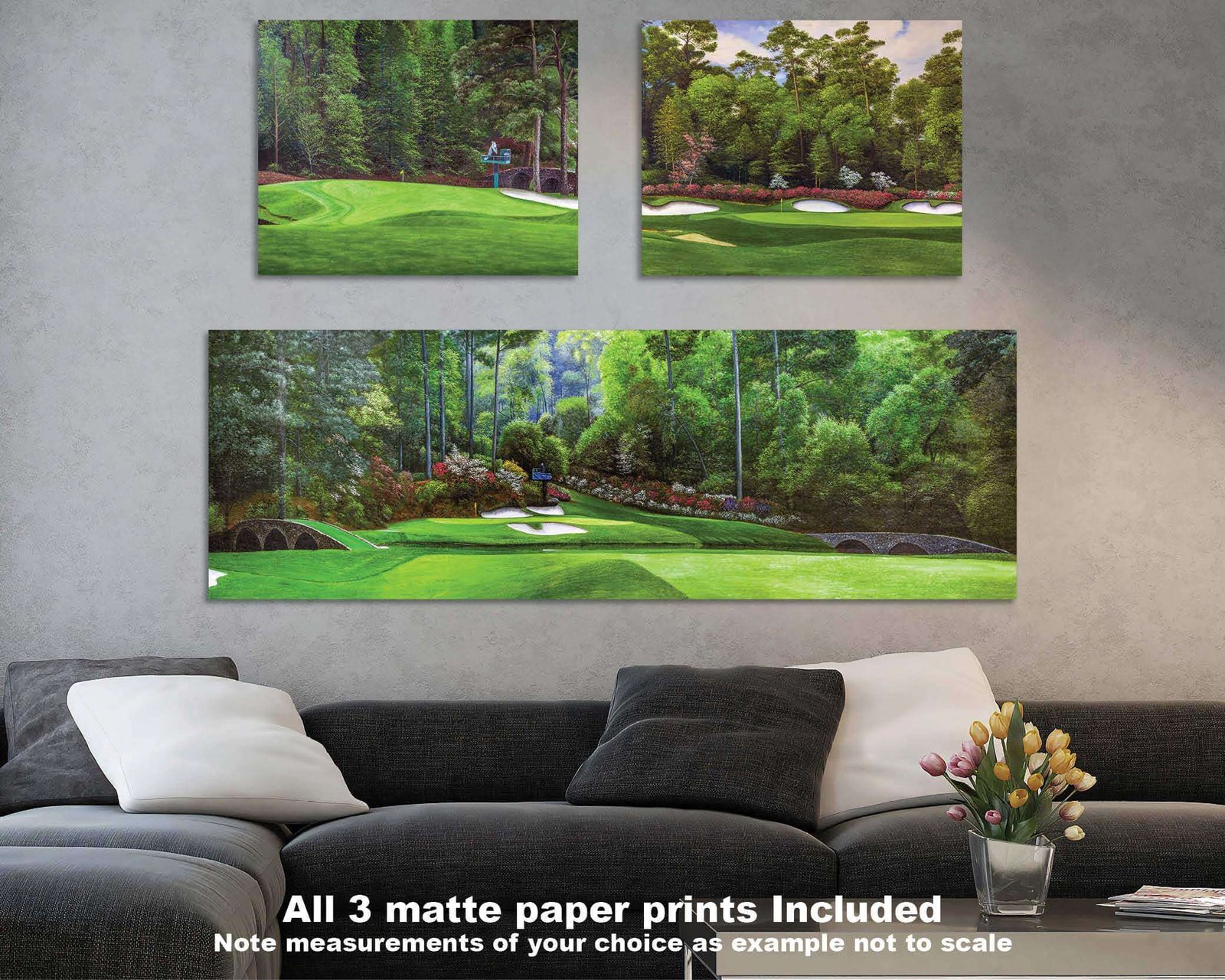 Augusta National Golf Club Azalea Hole 13 poster Azalea Hole 13 Amen Corner painting print artwork Golden Bell Hole 12 pic Golf Pan7 Amen Corner 7ANGC1pan5x4s 14