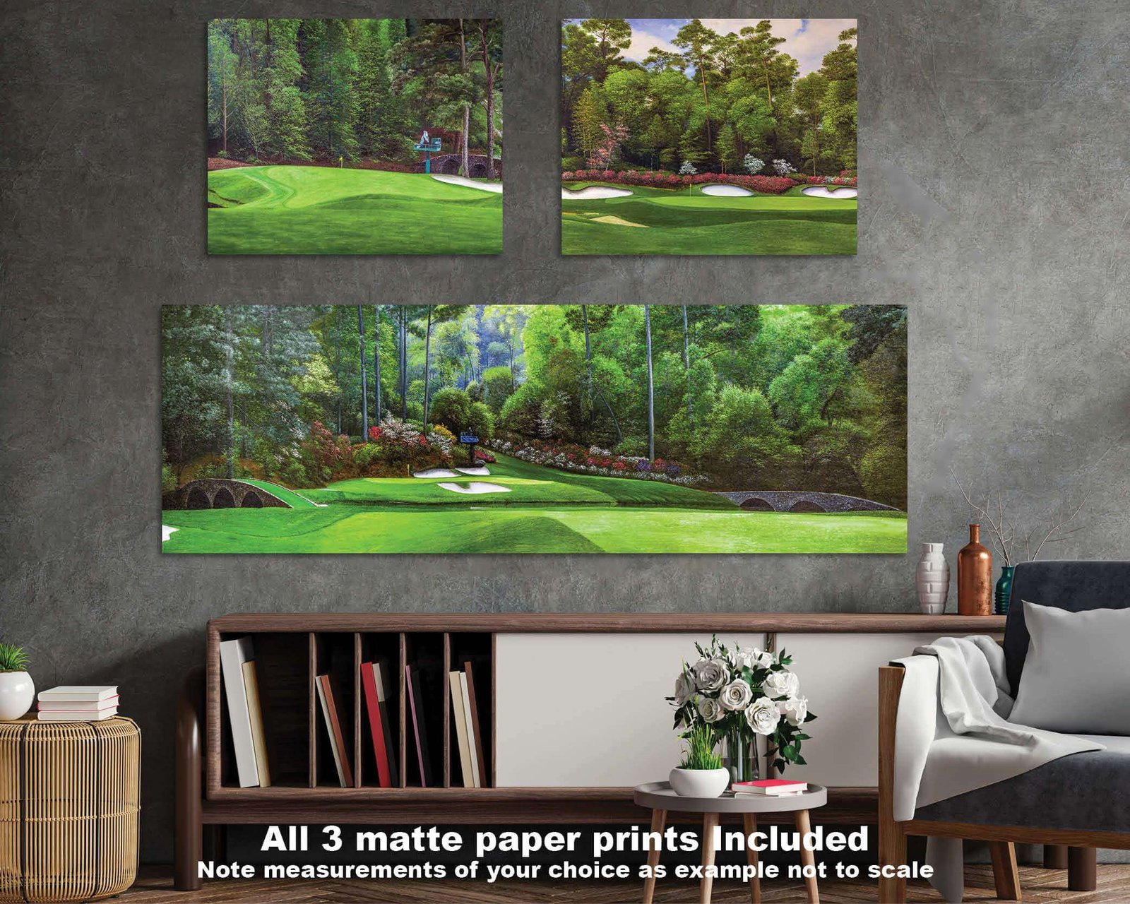 Augusta National Golf Club Azalea Hole 13 poster Azalea Hole 13 Amen Corner painting print artwork Golden Bell Hole 12 pic Golf Pan7 Amen Corner 7ANGC1pan5x4s 15
