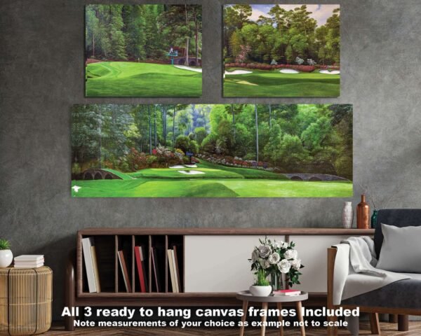 Augusta National Golf Club Azalea Hole 13 poster Azalea Hole 13 Amen Corner painting print artwork Golden Bell Hole 12 pic Golf Pan7 Amen Corner 7ANGC1pan5x4s 3