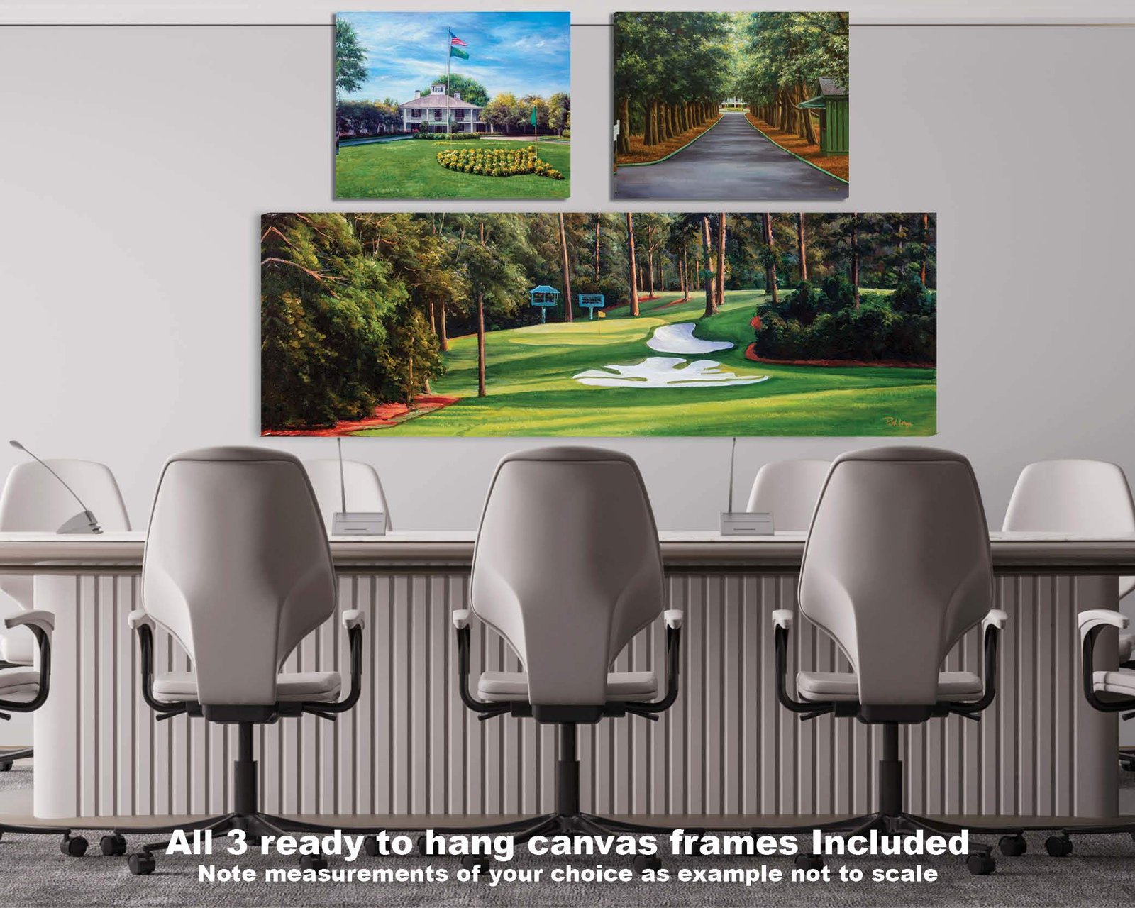 Augusta National Golf Club Camellia Hole 10 Founders Circle poster artwork Founders Circle pic Magnolia Lane painting print 5ANGC1pan5x4s 4