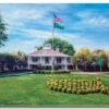 Augusta National Golf Club Camellia Hole 10 Founders Circle poster artwork Founders Circle pic Magnolia Lane painting print 5ANGC1pan5x4s 6