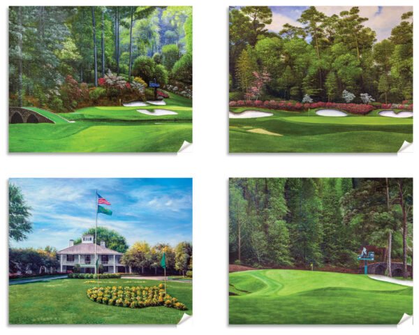 Augusta National Golf Club Clubhouse Club House Amen Corner the Masters of Augusta canvas prints Golden Bell Hole 12 art on wall wall decor wall art 4ANGC4 11