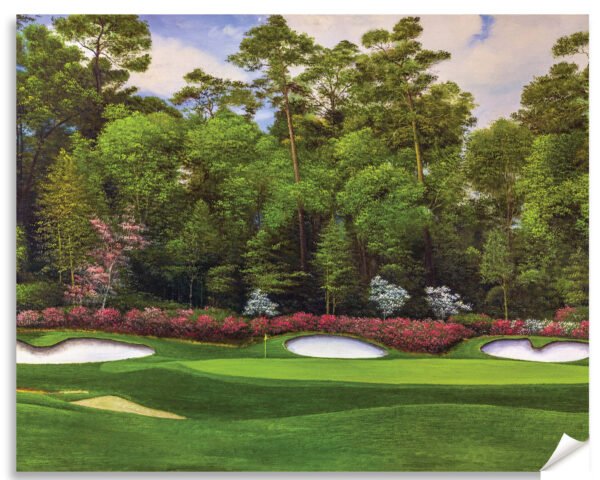 Augusta National Golf Club Clubhouse Club House Amen Corner the Masters of Augusta canvas prints Golden Bell Hole 12 art on wall wall decor wall art 4ANGC4 13