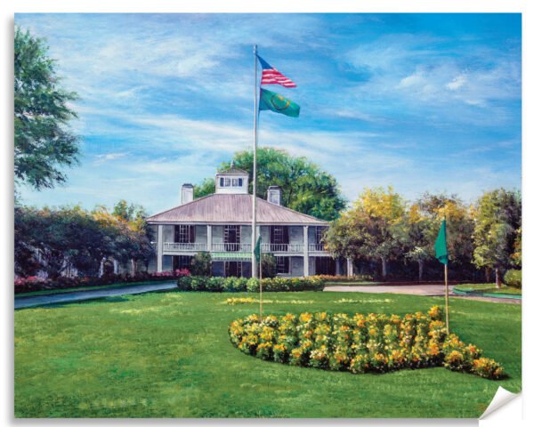 Augusta National Golf Club Clubhouse Club House Amen Corner the Masters of Augusta canvas prints Golden Bell Hole 12 art on wall wall decor wall art 4ANGC4 14