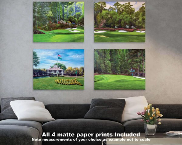 Augusta National Golf Club Clubhouse Club House Amen Corner the Masters of Augusta canvas prints Golden Bell Hole 12 art on wall wall decor wall art 4ANGC4 16