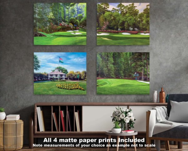 Augusta National Golf Club Clubhouse Club House Amen Corner the Masters of Augusta canvas prints Golden Bell Hole 12 art on wall wall decor wall art 4ANGC4 17