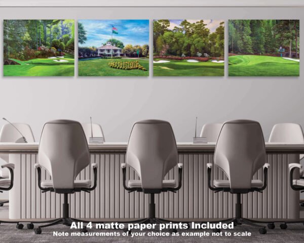Augusta National Golf Club Clubhouse Club House Amen Corner the Masters of Augusta canvas prints Golden Bell Hole 12 art on wall wall decor wall art 4ANGC4 18