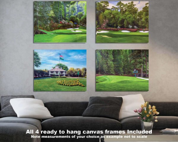 Augusta National Golf Club Clubhouse Club House Amen Corner the Masters of Augusta canvas prints Golden Bell Hole 12 art on wall wall decor wall art 4ANGC4 2