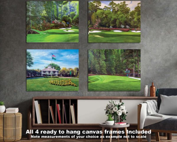 Augusta National Golf Club Clubhouse Club House Amen Corner the Masters of Augusta canvas prints Golden Bell Hole 12 art on wall wall decor wall art 4ANGC4 3