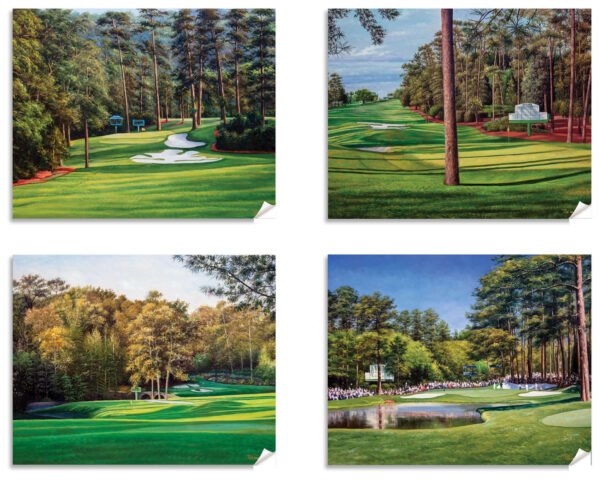 Augusta National Golf Club Clubhouse Club House Amen Corner wall art canvas prints wall decor the Masters of Augusta art on wall Clubhouse Club House Golden Bell Hole 12 5ANGC4 11