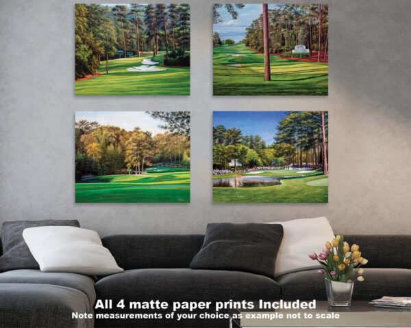 Augusta National Golf Club Clubhouse Club House Amen Corner wall art canvas prints wall decor the Masters of Augusta art on wall Clubhouse Club House Golden Bell Hole 12 5ANGC4 16