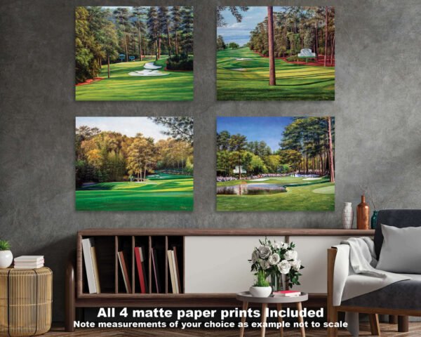 Augusta National Golf Club Clubhouse Club House Amen Corner wall art canvas prints wall decor the Masters of Augusta art on wall Clubhouse Club House Golden Bell Hole 12 5ANGC4 17