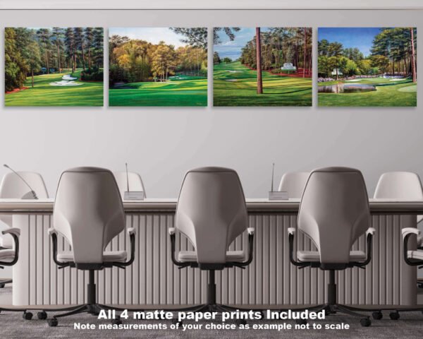 Augusta National Golf Club Clubhouse Club House Amen Corner wall art canvas prints wall decor the Masters of Augusta art on wall Clubhouse Club House Golden Bell Hole 12 5ANGC4 18