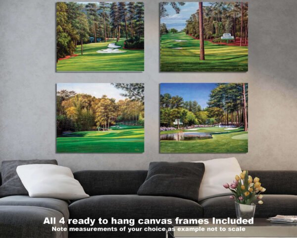 Augusta National Golf Club Clubhouse Club House Amen Corner wall art canvas prints wall decor the Masters of Augusta art on wall Clubhouse Club House Golden Bell Hole 12 5ANGC4 2