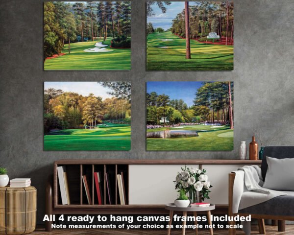 Augusta National Golf Club Clubhouse Club House Amen Corner wall art canvas prints wall decor the Masters of Augusta art on wall Clubhouse Club House Golden Bell Hole 12 5ANGC4 3