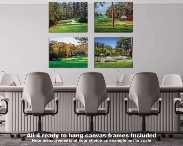 Augusta National Golf Club Clubhouse Club House Amen Corner wall art canvas prints wall decor the Masters of Augusta art on wall Clubhouse Club House Golden Bell Hole 12 5ANGC4 4
