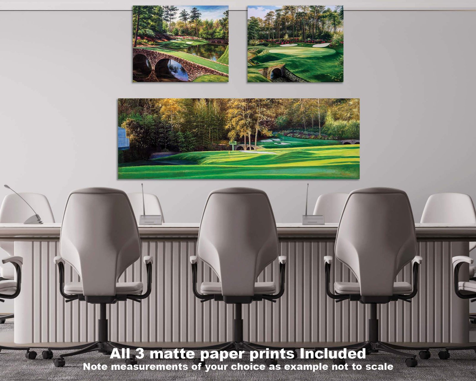 Augusta National Golf Club Golden Bell Hole 12 Azalea Hole 13 masters Amen Corner poster Golf painting print artwork 1ANGC1pan5x4s 16