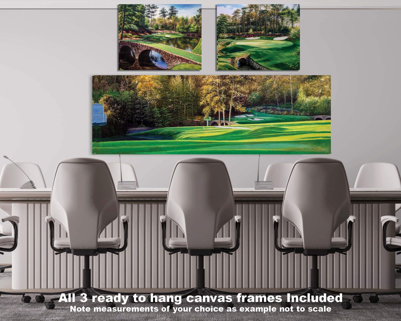 Augusta National Golf Club Golden Bell Hole 12 Azalea Hole 13 masters Amen Corner poster Golf painting print artwork 1ANGC1pan5x4s 4