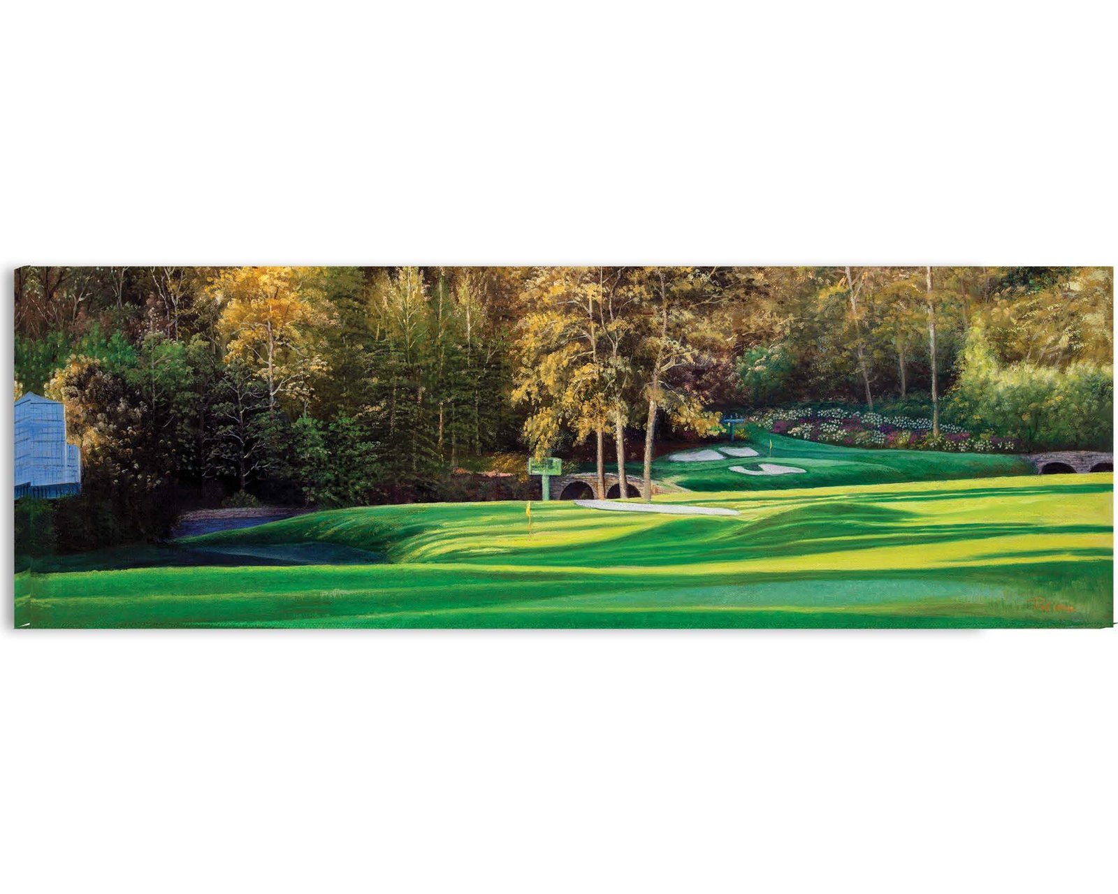 Augusta National Golf Club Golden Bell Hole 12 Azalea Hole 13 masters Amen Corner poster Golf painting print artwork 1ANGC1pan5x4s 5