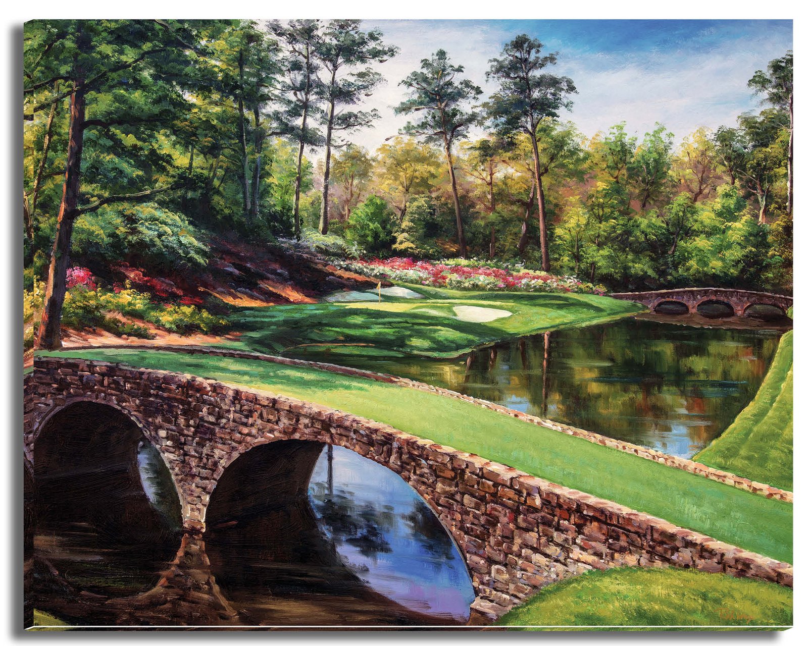 Augusta National Golf Club Golden Bell Hole 12 Azalea Hole 13 masters Amen Corner poster Golf painting print artwork 1ANGC1pan5x4s 6