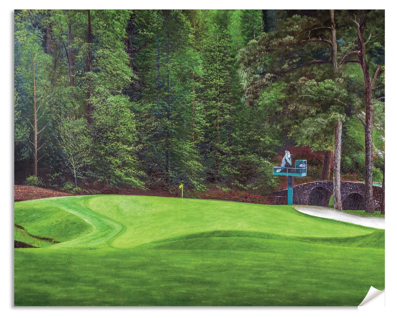 Augusta National Golf Club Golden Bell Hole 12 Redbud Hole artwork poster Golf painting print pic 4ANGC3 11