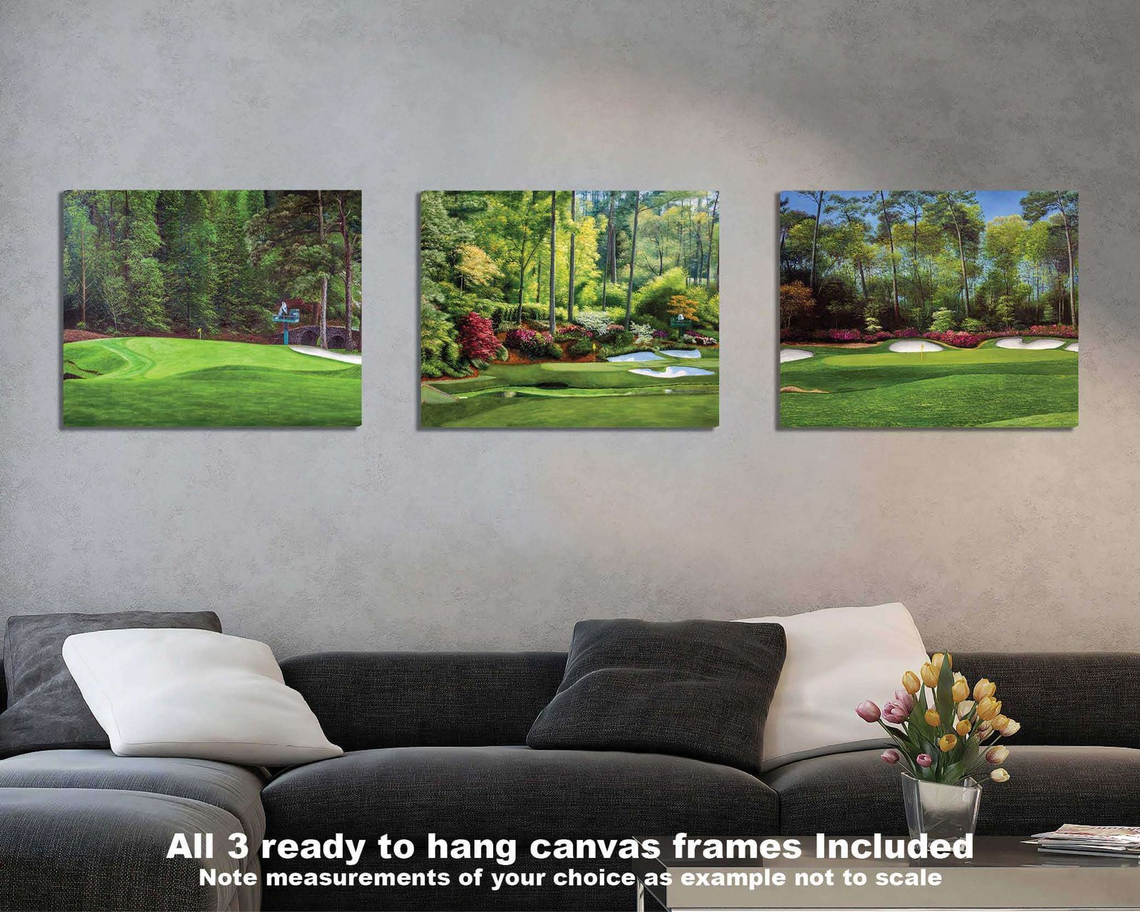 Augusta National Golf Club Golden Bell Hole 12 Redbud Hole artwork poster Golf painting print pic 4ANGC3 2