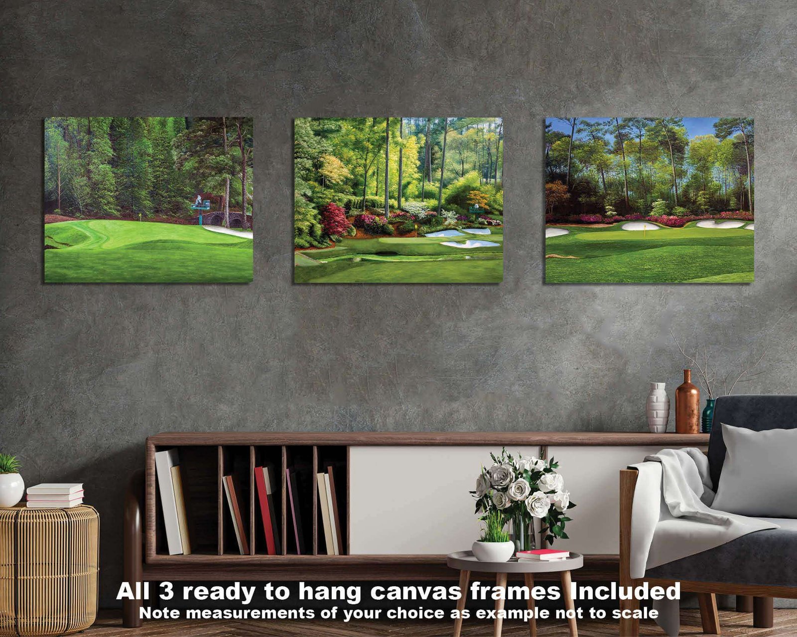 Augusta National Golf Club Golden Bell Hole 12 Redbud Hole artwork poster Golf painting print pic 4ANGC3 3