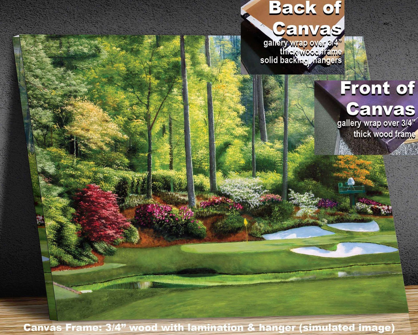 Augusta National Golf Club Golden Bell Hole 12 Redbud Hole artwork poster Golf painting print pic 4ANGC3 8