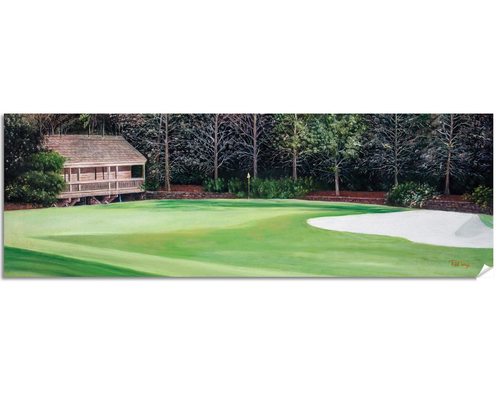 Augusta National Golf Club Golf Pan4 Amen Corner poster artwork panorama Azalea Hole 13 painting print Golf Pan4 Golden Bell Hole 12 4ANGC1pan5x4s 11