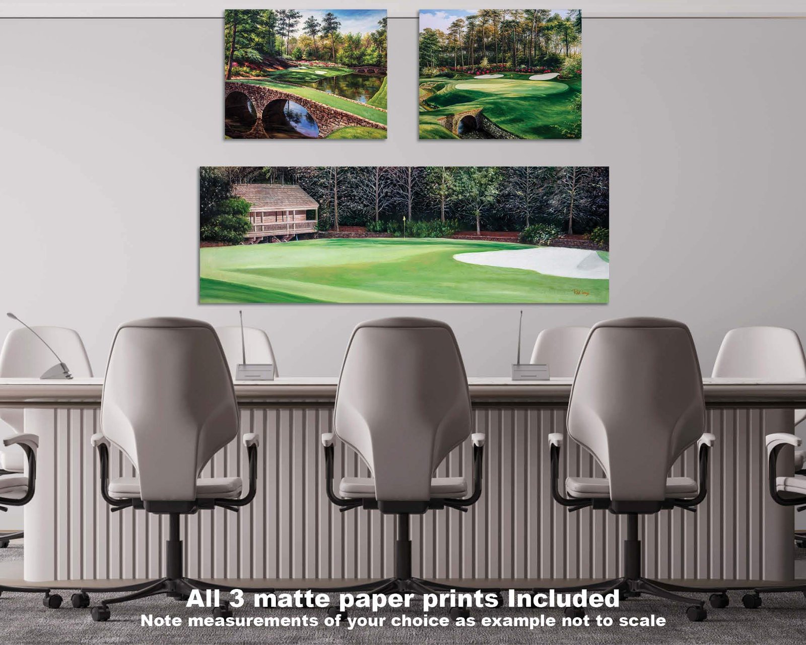 Augusta National Golf Club Golf Pan4 Amen Corner poster artwork panorama Azalea Hole 13 painting print Golf Pan4 Golden Bell Hole 12 4ANGC1pan5x4s 16