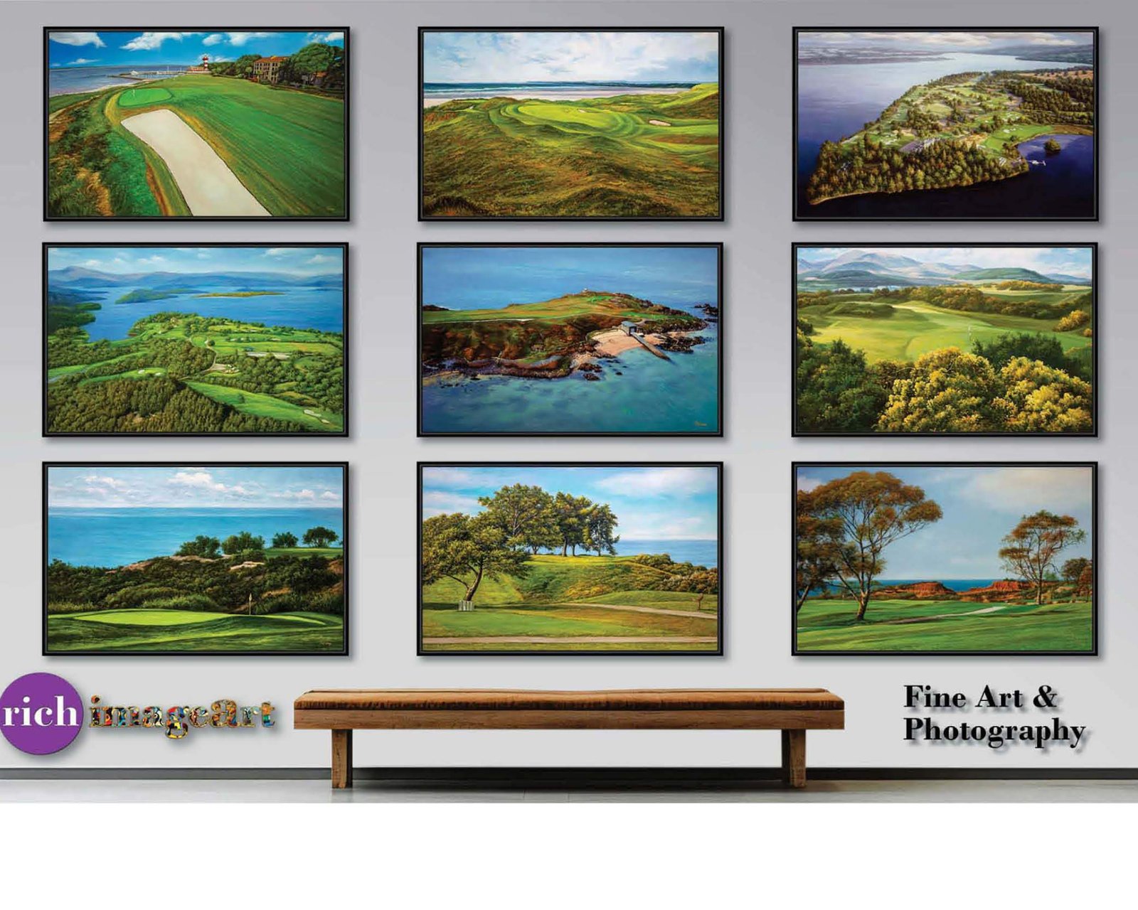 Augusta National Golf Club Golf Pan4 Amen Corner poster artwork panorama Azalea Hole 13 painting print Golf Pan4 Golden Bell Hole 12 4ANGC1pan5x4s 23