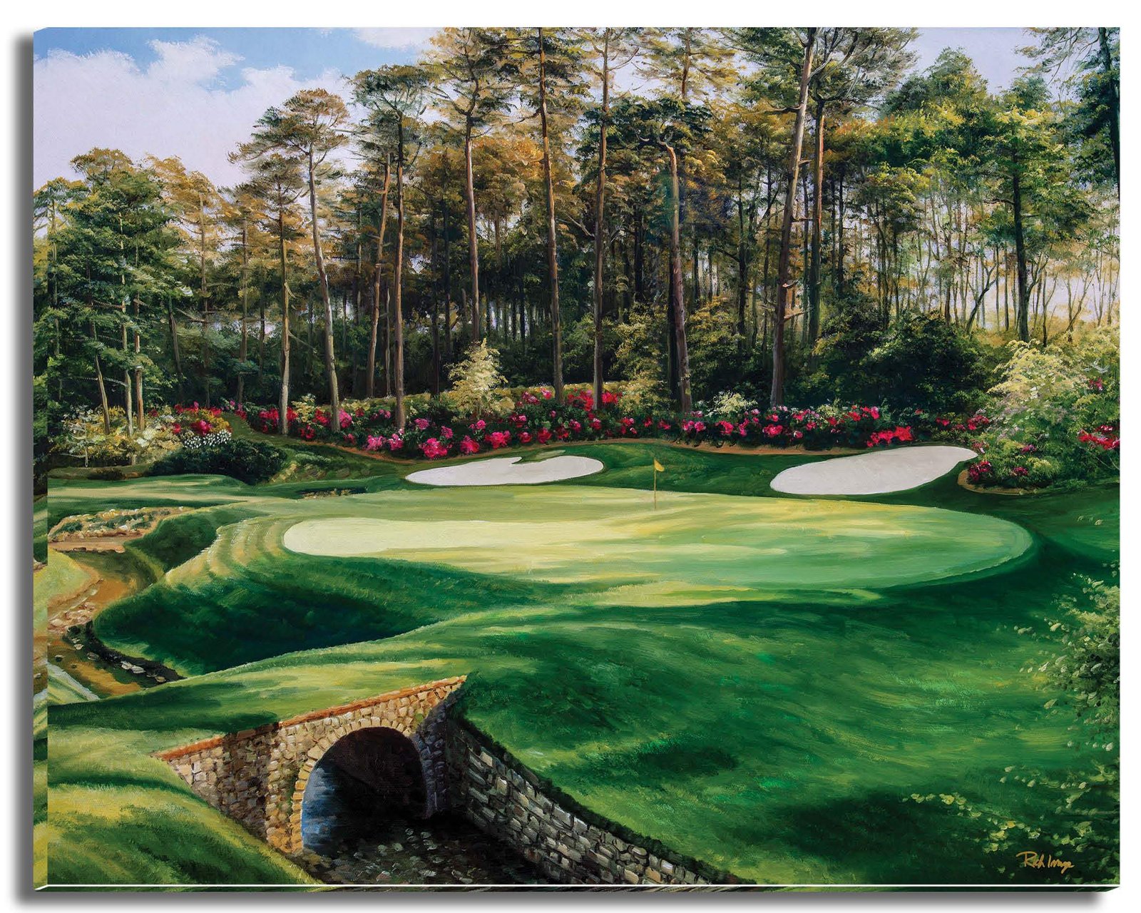 Augusta National Golf Club Golf Pan4 Amen Corner poster artwork panorama Azalea Hole 13 painting print Golf Pan4 Golden Bell Hole 12 4ANGC1pan5x4s 7