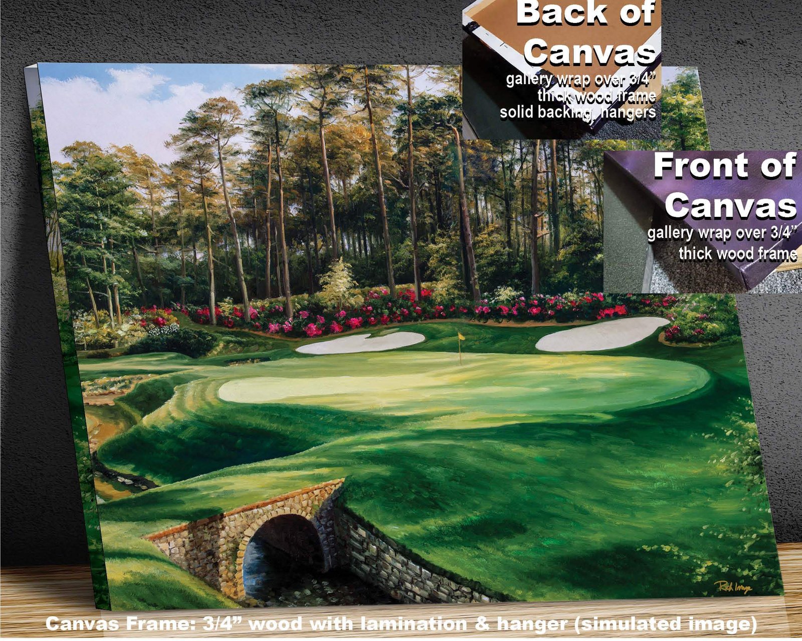 Augusta National Golf Club Golf Pan4 Amen Corner poster artwork panorama Azalea Hole 13 painting print Golf Pan4 Golden Bell Hole 12 4ANGC1pan5x4s 8