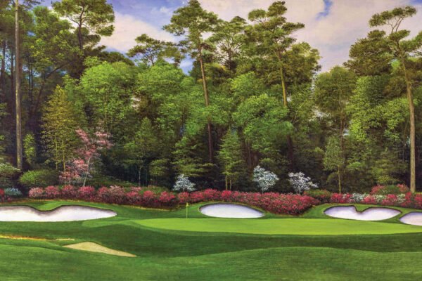 Augusta National Golf Club Hole 13 painting print PGA pic Azalea Masters poster artwork ANGC13RiOil02 RichimageArt.com 1