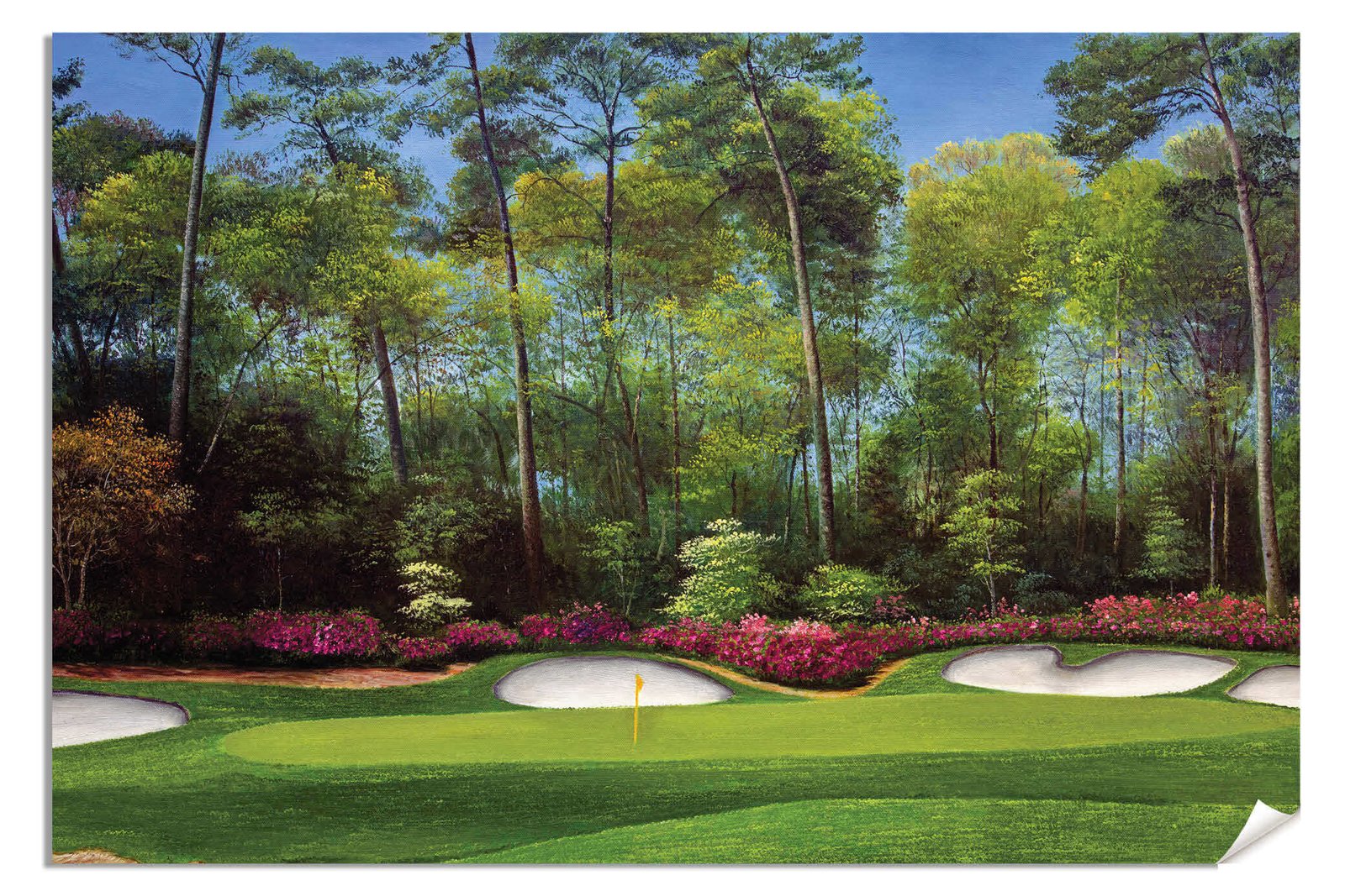 Augusta National Golf Club Masters poster pic Hole 13 painting print PGA Azalea artwork Masters ANGC13RiOil04 RichimageArt.com