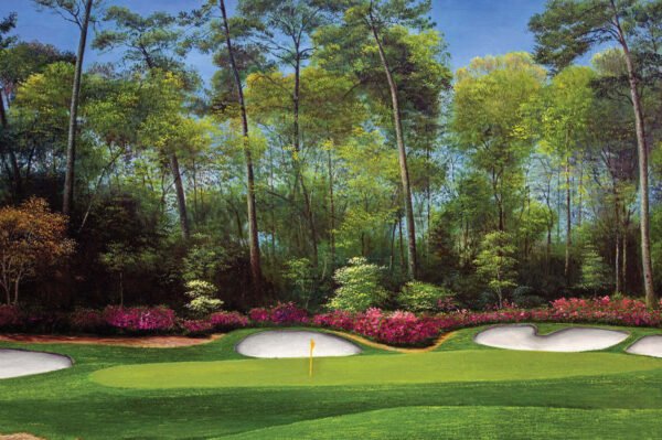 Augusta National Golf Club Masters poster pic Hole 13 painting print PGA Azalea artwork Masters ANGC13RiOil04 RichimageArt.com 1