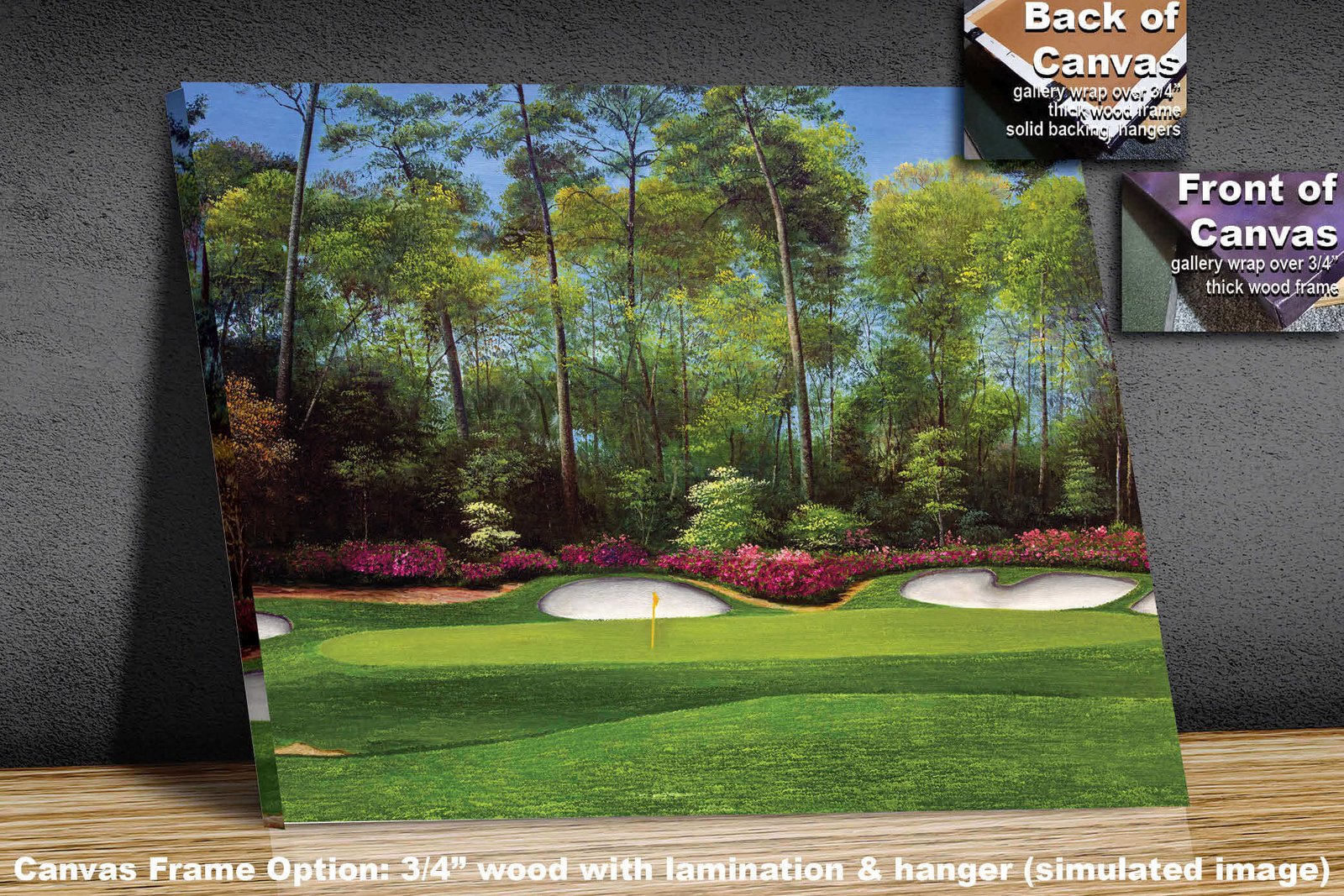Augusta National Golf Club Masters poster pic Hole 13 painting print PGA Azalea artwork Masters ANGC13RiOil04 RichimageArt.com 2