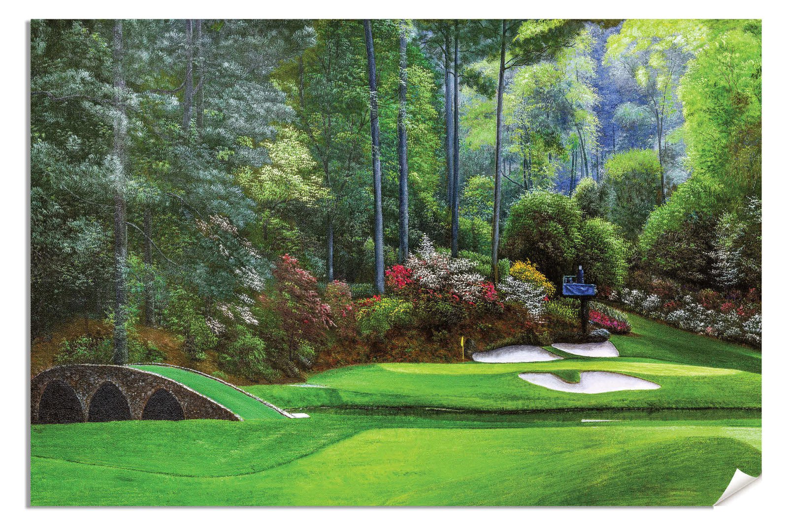 Augusta National Golf Club Masters wall art art on wall Hole 12 painting print PGA Golden Bell canvas prints Masters ANGC12RiOil04