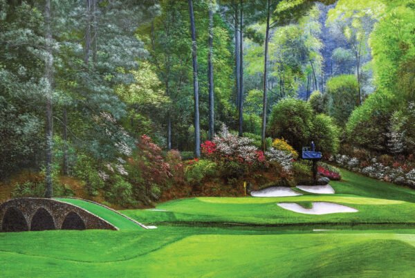 Augusta National Golf Club Masters wall art art on wall Hole 12 painting print PGA Golden Bell canvas prints Masters ANGC12RiOil04 1
