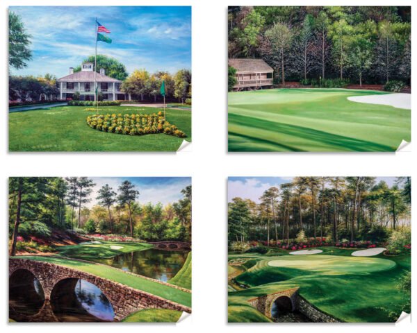 Augusta National Golf Club art on wall wall art wall decor the Masters of Augusta Golden Bell Hole 12 Clubhouse Club House Redbud Hole 16 canvas prints 2ANGC4 11