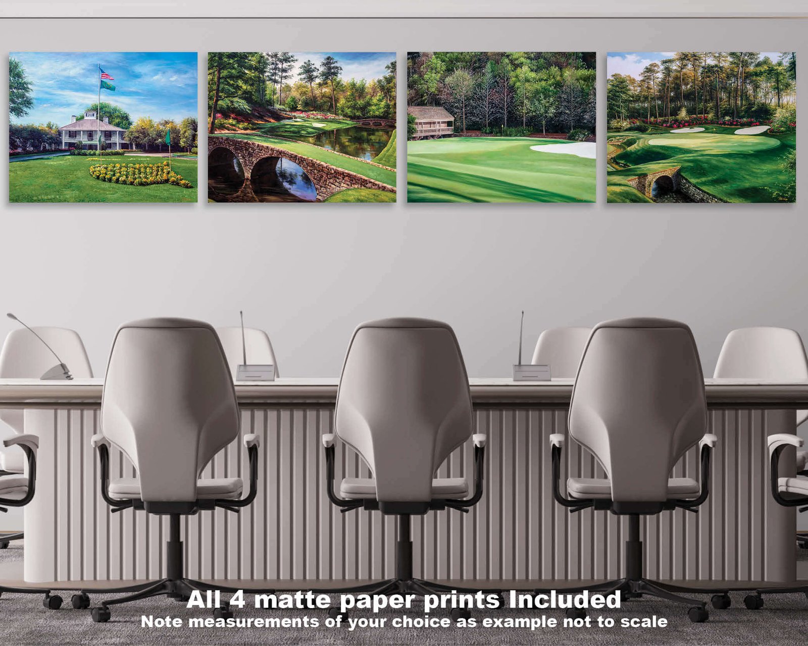 Augusta National Golf Club art on wall wall art wall decor the Masters of Augusta Golden Bell Hole 12 Clubhouse Club House Redbud Hole 16 canvas prints 2ANGC4 18