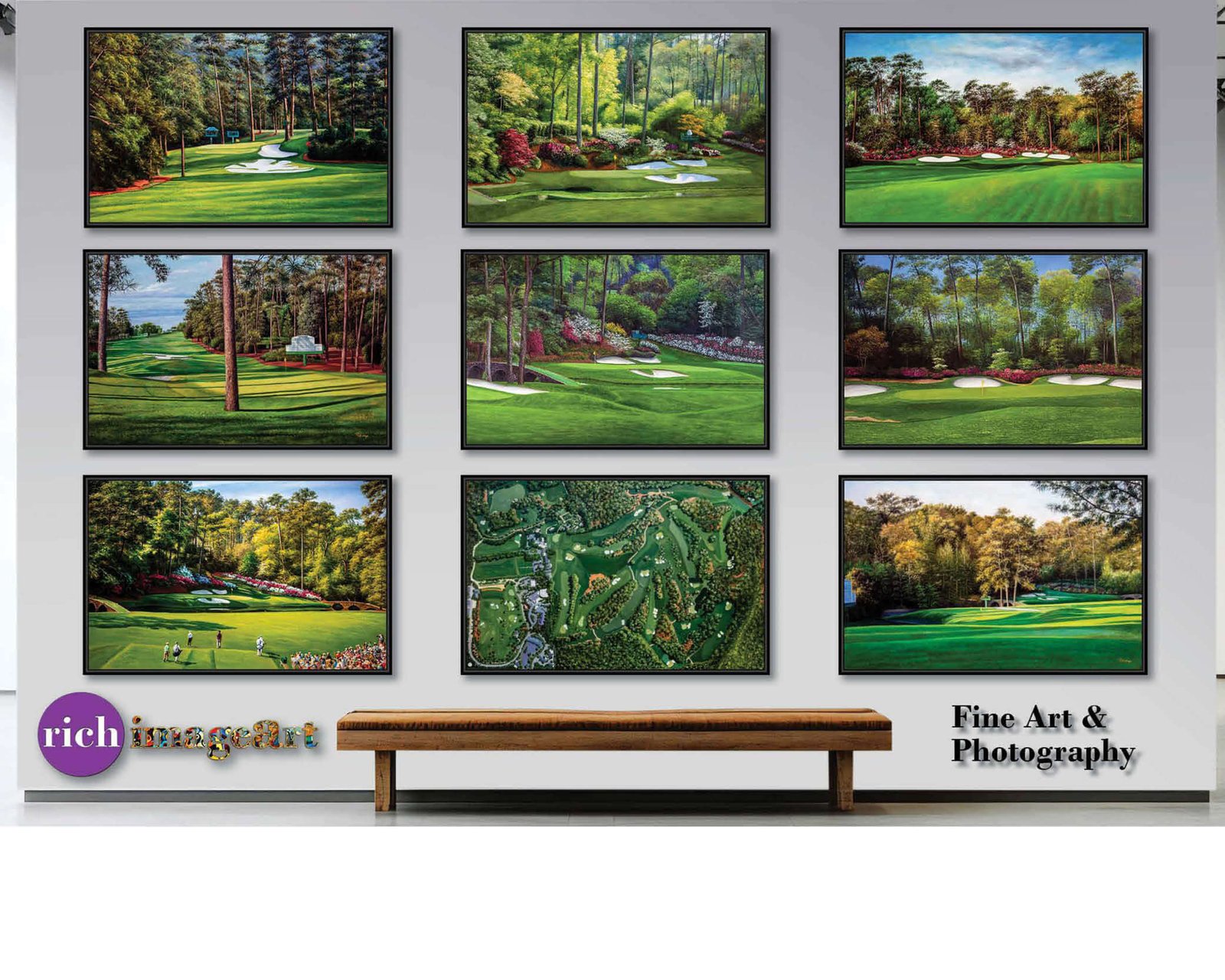 Augusta National Golf Club art on wall wall art wall decor the Masters of Augusta Golden Bell Hole 12 Clubhouse Club House Redbud Hole 16 canvas prints 2ANGC4 21