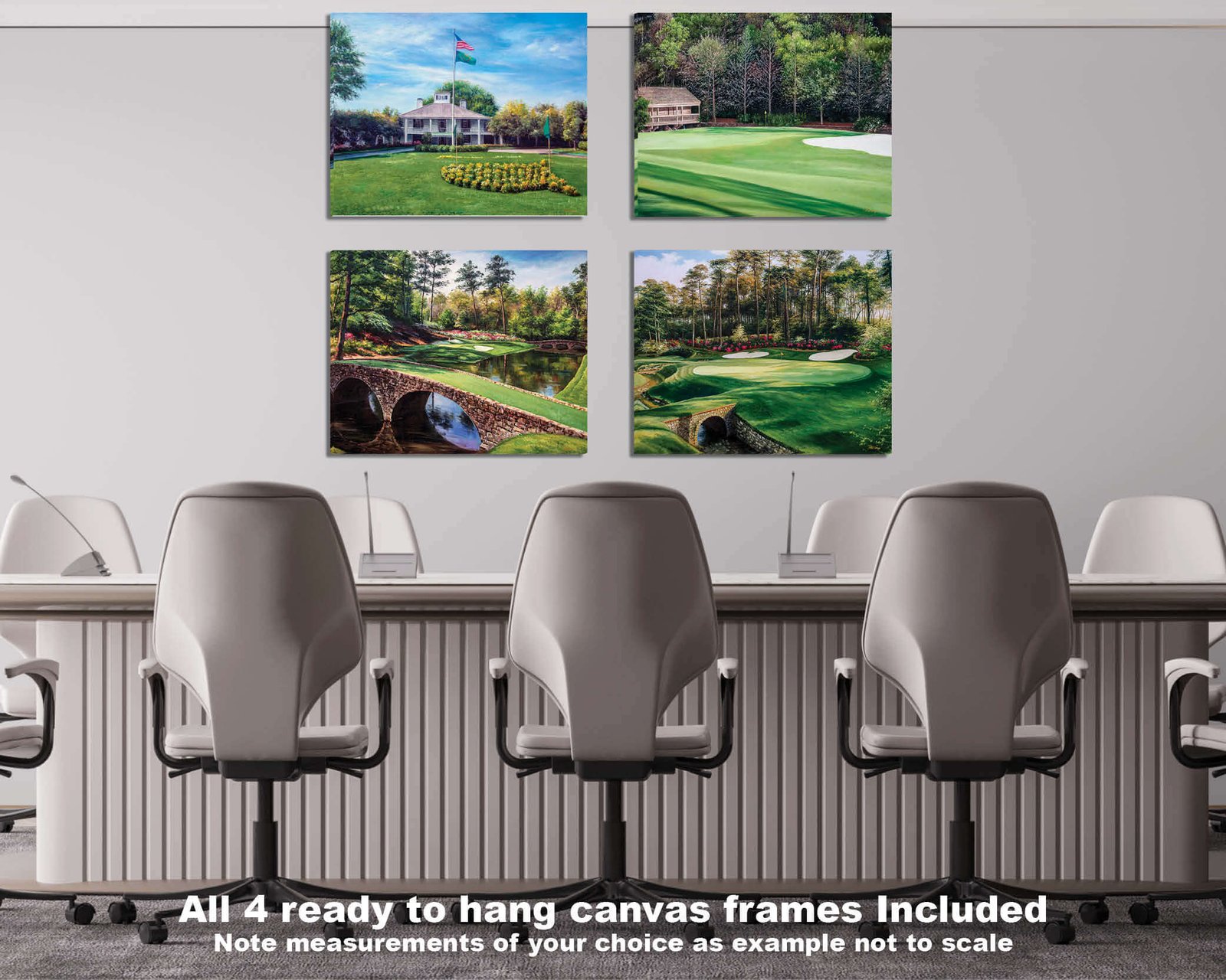 Augusta National Golf Club art on wall wall art wall decor the Masters of Augusta Golden Bell Hole 12 Clubhouse Club House Redbud Hole 16 canvas prints 2ANGC4 4