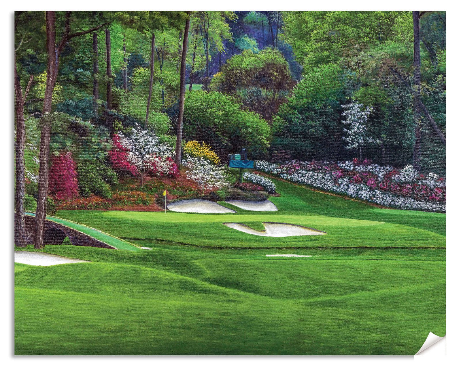 Augusta National Golf Club artwork Golden Bell Hole 12 pic poster Redbud 16 Azalea Hole 13 painting print Golf 2ANGC3 12