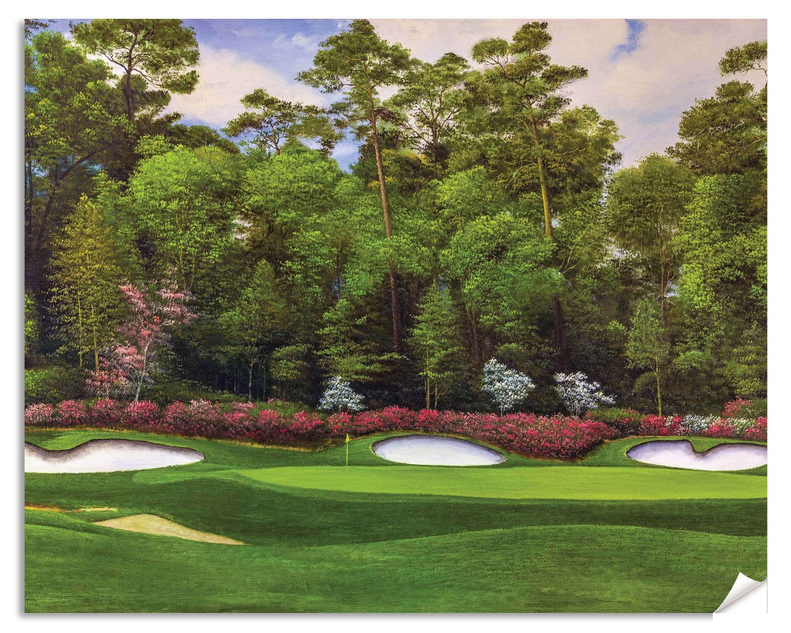 Augusta National Golf Club artwork Golden Bell Hole 12 pic poster Redbud 16 Azalea Hole 13 painting print Golf 2ANGC3 13