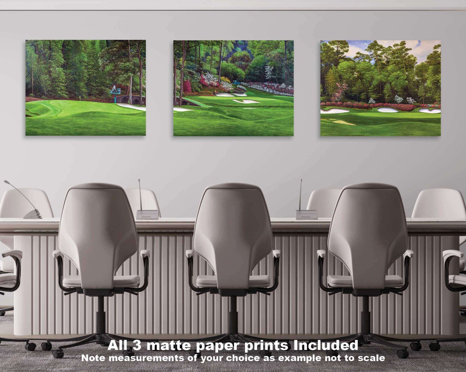 Augusta National Golf Club artwork Golden Bell Hole 12 pic poster Redbud 16 Azalea Hole 13 painting print Golf 2ANGC3 16