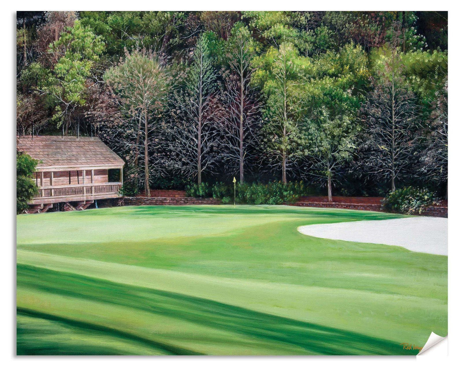 Augusta National Golf Club artwork oil painting golf art Redbud Hole Azalea Hole 13 Golf Golden Bell 12 art print 1ANGC3 11