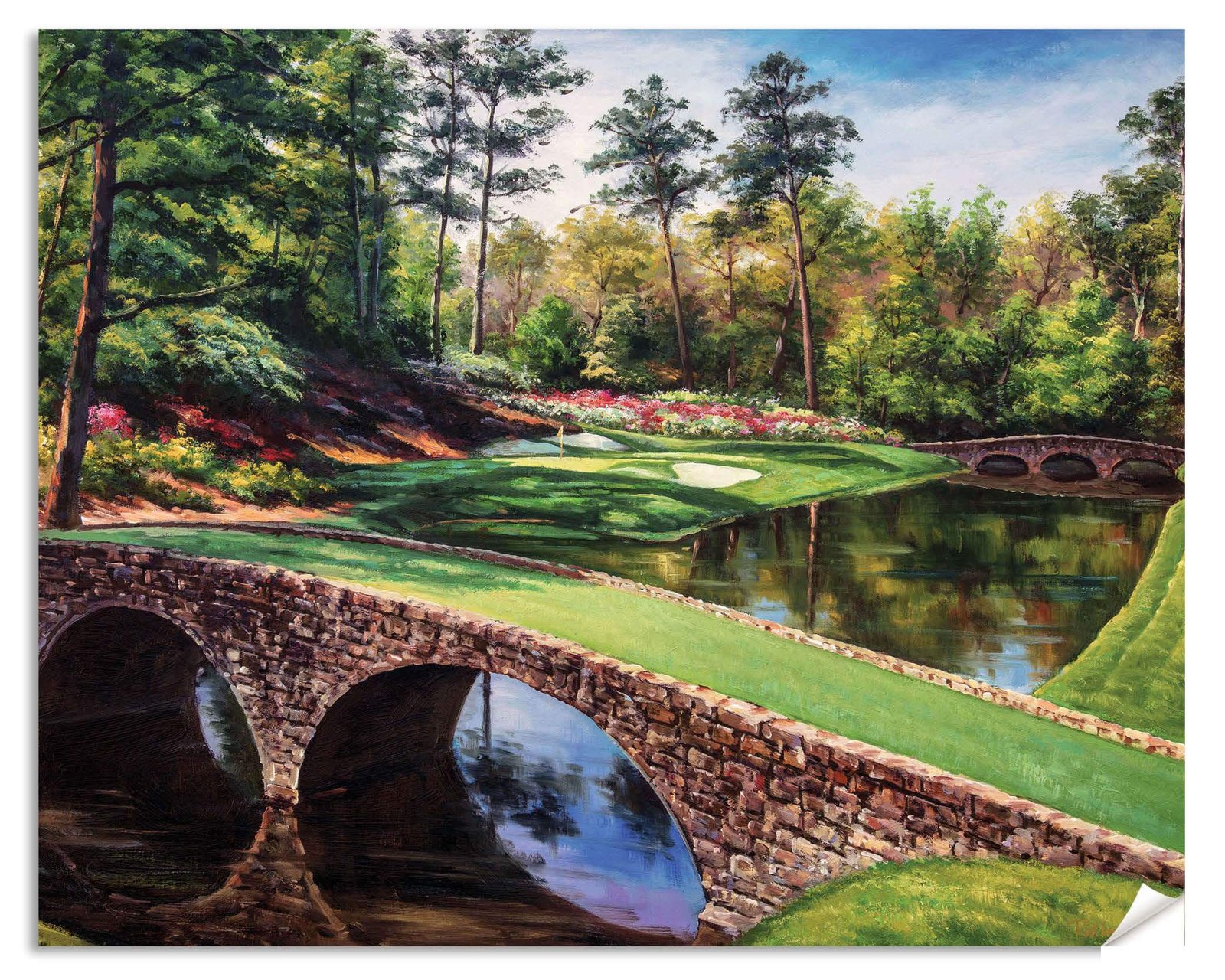 Augusta National Golf Club artwork oil painting golf art Redbud Hole Azalea Hole 13 Golf Golden Bell 12 art print 1ANGC3 12