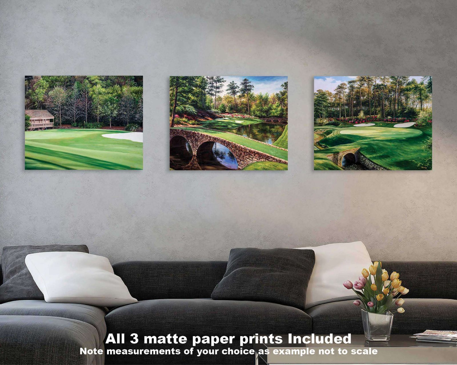 Augusta National Golf Club artwork oil painting golf art Redbud Hole Azalea Hole 13 Golf Golden Bell 12 art print 1ANGC3 14