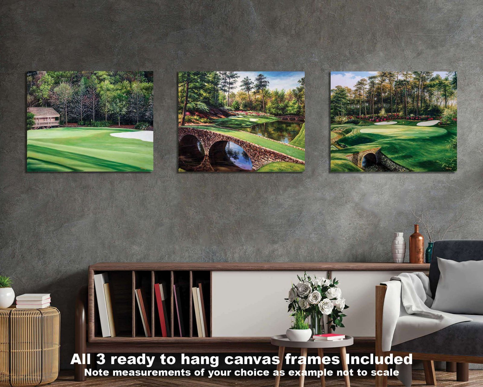 Augusta National Golf Club artwork oil painting golf art Redbud Hole Azalea Hole 13 Golf Golden Bell 12 art print 1ANGC3 3